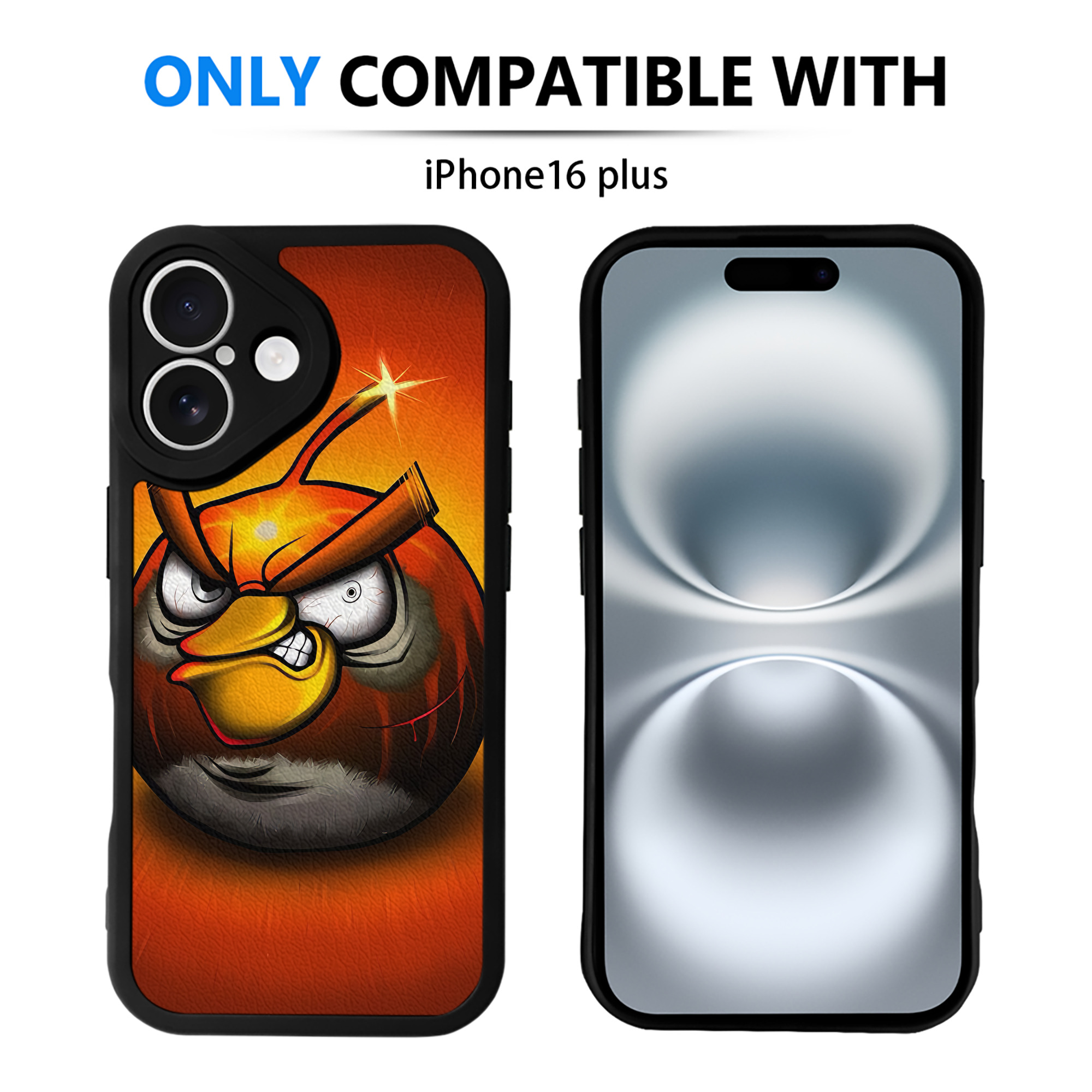 （画像用） Angry Birds アングリーバード 【iPhone 16シリーズ対応】シリコンスマホケース（レザー調） 材質：シリコン